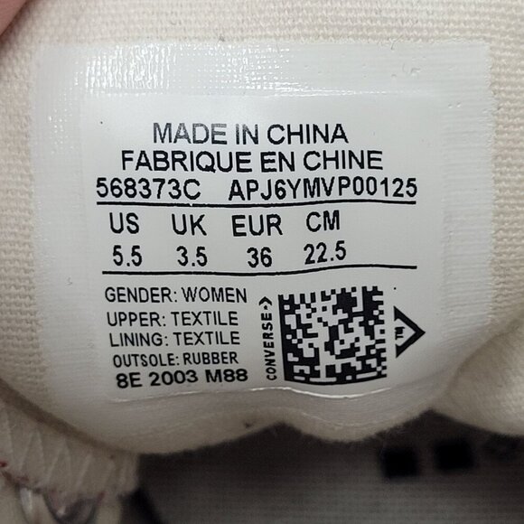 Converse Womens 5.5 Chuck 70 red pink floral high tops 568373C 2003 - Picture 7 of 12